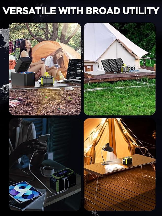MARBERO Solar Generator 150W Peak 150Wh Portable Power Station with Solar Panel Included Camping Power Supply with AC Outlet DC USB Ports for Outdoor RV Fishing Emergency