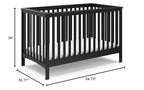 Storkcraft Hillcrest 4-in-1 Convertible Crib (Black) - Converts to Daybed, Toddler Bed, and Full-Size Bed, Fits Standard Full-Size Crib Mattress, Adjustable Mattress Support Base