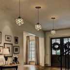 Frosted White Glass Pendant Lights for Kitchen Island Dining Room Light Fixture Chandelier Hanging Lighting with Warm Light Bulb