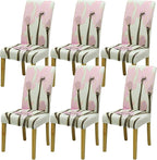Dining Chair Covers, Stretch Seat Covers, Washable Furniture Protector | 6 Pack, Washable, Stretch Fit, Soft, Non Slip, Dining Chair Covers, Seat Protector, Furniture Protector