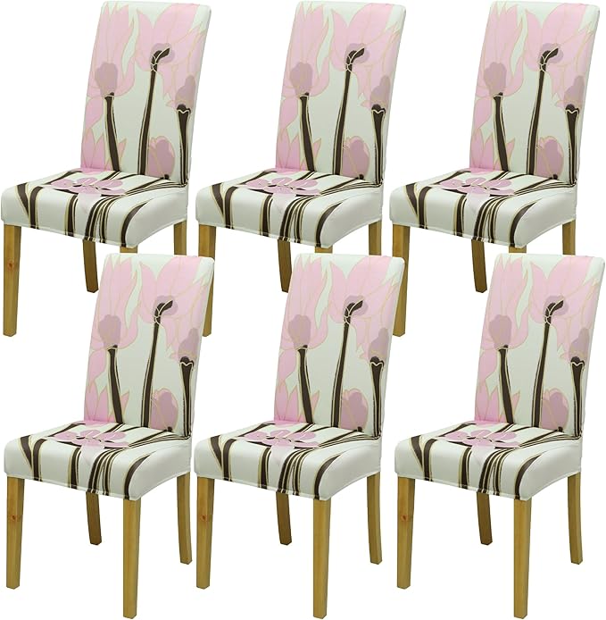 Dining Chair Covers, Stretch Seat Covers, Washable Furniture Protector | 6 Pack, Washable, Stretch Fit, Soft, Non Slip, Dining Chair Covers, Seat Protector, Furniture Protector