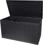 230 Gallon Outdoor Storage Box Waterproof, Extra Large Plastic Outside Deck Box Weatherproof, Resin Patio Storage Bin with Lock and Lids for Pool Equipment and Cusion
