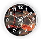 Mozingo ~ Wine Clock for Kitchen Bar Wall It's Wine O'clock Silent Time Gift Home Decor Made In USA, 10" (Hour Marks - Numbers, Clock Frame Color - White, Wine Theme #01)