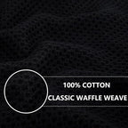 Homaxy 100% Cotton Waffle Weave Kitchen Dish Cloths 8-Pack, Black | 12 x 12 Inches, Ultra Soft Absorbent Dish Towels, Quick Drying Dish Rags with Hanging Loop