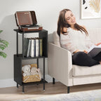 3 Tier Modern Bookshelf, S-Shaped Bookcase,Small Book Shelf for Small Spaces, Unique Bookshelf for Storage Organizer Living Room Bedroom Home Office, Black