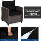 3 PCS Patio Furniture Set, OneSize, Black
