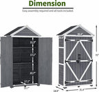 MCombo Outdoor Storage Cabinet with 2 Shelves, Outside Storage Shed with Floor, Wooden Garden Tool Shed with Latch for Yard Deck Lawn, 1000
