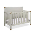 Baby Relax Miles 5-in-1 Convertible Crib for Nursery, Soft Gray