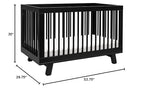 Babyletto Hudson 3-in-1 Convertible Crib with Toddler Bed Conversion Kit in Black, Greenguard Gold Certified