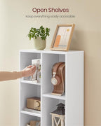 VASAGLE Bookcase, Bookshelf with 7 Compartments, Freestanding Shelves and Cube Organizer, for Display in Living Room, Bedroom, and Home Office, White ULBC27WT