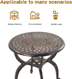 Jardin DE CENTENNAIL 3-Piece Outdoor Bistro Set Cast Aluminum Rust-Resistant Patio Furniture Armchairs Design (Copper)