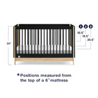 babyGap by Delta Children Tate 4-in-1 Convertible Crib TrueSleep Crib and Toddler Mattress (Bundle), Ebony/Natural