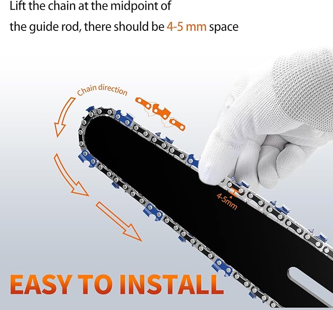 3Pcs 10 Inch Chainsaw Chain, 3/8" LP Pitch .050" Gauge 40 Drive Links,Replacement Chains for Portable Mini Chainsaw, Guide Saw Chain for Chainsaws (10"-40DL-3/8"LP .050"-3pcs)