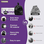 35-40 Gallon Black Trash Bags 120 Count - 35" x 40" Large Garbage Bags, 30+ Gallon Strong Trash Can Liners for Home, Commercial Use,Yard Waste, Bulk