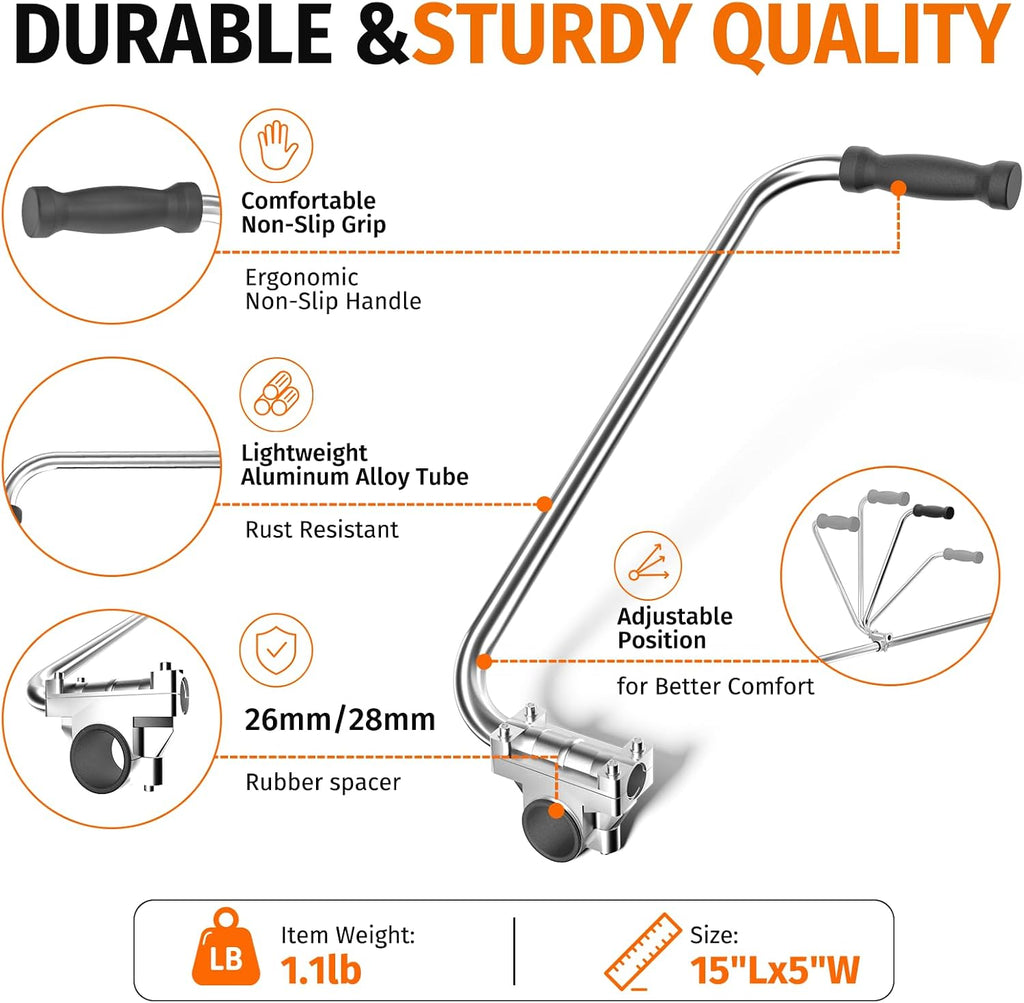 Upgraded Weedeater Handle,Ergonomic Trimmer Grip,Weed Eater Handle Extension Back Saver with Bracket Clamp,String Trimmer Handle with Shoulder Harness for String Trimmer,Lawn Care,Landscaping