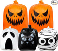 Halloween Leaf Lawn Bags - Giant Pumpkin Lawn Bag with Twist Ties for Outdoor Garden Decoration, Thanksgiving Fall Yard Decor - 8 Pack