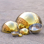 6pcs Hollow Hemisphere Ball Gazing Ball Half for Outdoor Decoration Shopping Mall Decor Wall Decorated (Gold)