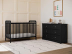 Storkcraft Pasadena 3-in-1 Convertible Crib (Black) – GREENGUARD Gold Certified, Converts to Daybed and Toddler Bed, Fits Standard Full-Size Crib Mattress, Adjustable Mattress Height