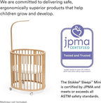 Stokke Sleepi Mini Bundle, White - includes Crib/Bed, Mattress & Drape Rod - Suitable for Ages 0-5 Years Old - Adjustable & Stylish
