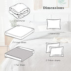6 Pieces Tufted Bed in a Bag Twin Comforter Set with Sheets Light Grey, Soft and Embroidery Shabby Chic Boho Bohemian Design, Solid Color with Diamond Pattern, Jacquard Tufts Bedding Set for Kids