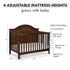 Carter's by DaVinci Nolan 4-in-1 Convertible Crib in Espresso, Greenguard Gold Certified, 57.5x30.8x47 Inch (Pack of 1)