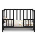 Storkcraft Calabasas 3-in-1 Convertible Crib (Black) – GREENGUARD Gold Certified, Fits Standard Crib Mattress, Converts to Toddler Bed, Modern Style, Easy 30-Minute Assembly