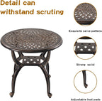 Jardin DE CENTENNAIL 3-Piece Outdoor Bistro Set Cast Aluminum Rust-Resistant Patio Furniture Armchairs Design (Copper)