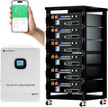 ECO-WORTHY Home Power Station Backup Power,10000W AC Output+30720Wh LiFePO4 Battery with Communication Bluetooth WiFi+6-Layer Movable Server Cabinet for Home Backup,Emergency,Solar System Components