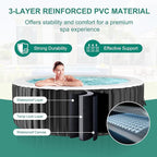 DoCred 4-6 Person Inflatable Hot Tub, 82" X 82" X 25" Round Blow up Portable Hot tub with 130 Bubble Jets, Large Outdoor Spa Bathtub Set Included Heater Pump, Insulated Cover and Filter