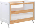 BreathableBaby Breathable Mesh 3-in-1 Convertible Crib (Toddler Bed Kit Sold Separately) — Beech & White — Two Adjustable Mattress Heights — Greenguard Gold Certified