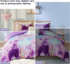 Intelligent Design King Size Comforter Set, Watercolor Comforter Set for Teen Girl & Boys, Tie Dye King Bedding Sets, 4 Pieces Cassiopeia Comforter, Sham, Throw Pillow King/Cal King Lavender