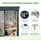 Breezz 5x3FT Vertical Outdoor Steel Storage Shed, Lockable Doors, Compact Metal Tool Shed for Garden, Backyard, Patio, Utility, and Bike Storage