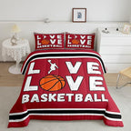 Basketball Bedding Set Full Size Gaming Sports Comforter Set for Kids Boys Girls Decor Ball Games Comforter Gift for Basketball Lover Duvet Set Bedroom Quilt Set