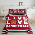 Feelyou Basketball Bedding Set Twin Size Gaming Sports Comforter Set for Kids Boys Girls Decor Ball Games Comforter Gift for Basketball Lover Duvet Set Bedroom Quilt Set
