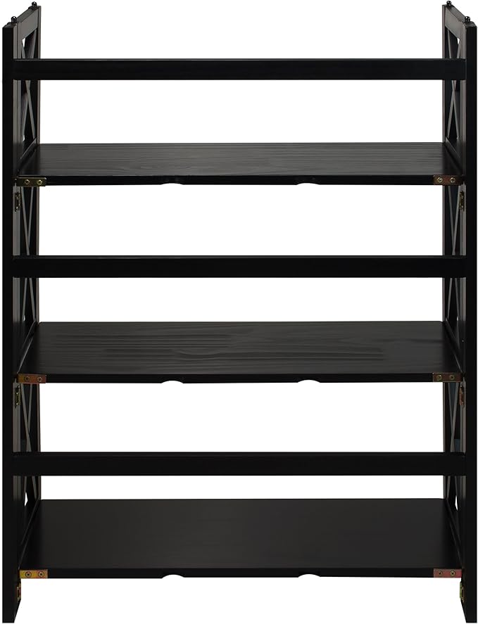 Casual Home Montego 3-Shelf Folding Bookcase, Black