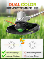 Eventronic 4 Pack AL2420PD Replacement Twisted Trimmer Line Compatible with All EGO 15-Inch String Trimmers Weed Eater, Dual Color Pre-Cut 0.095" 56Ft Weed Wacker String line for EGO Trimmers String