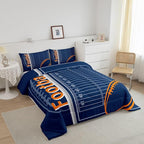 Feelyou Football Bedding Set King Size Rugby Sports Comforter Set for Kids Boys Girls Decor Soccer Ball Game Comforter Microfiber American Football Duvet Set Bedroom Quilt Set