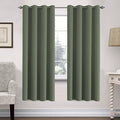 H.VERSAILTEX Ultra Soft Microfiber Thermal Insulated Antique Copper Grommet Blackout Curtains/Window Treatment Draperies 52 by 72 - Inch for Living Room/Bedroom,Set of 2 - Bronze Green