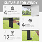 Bezseller 11x11 Pop Up Gazebo Tent with Mosquito Netting – Quick Set Up, Water-Resistant Outdoor Canopy for Patio, Garden, Backyard, and More,Light Grey