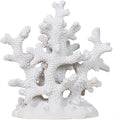 7.1" H White Coral Decor, Resin Statue, Nautical Decorations for Home, Bedroom, Bathroom, Living Room, Beach/Coastal/Ocean Themed Cabinet Shelf Tabletop Decor