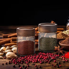 Glass Spice jars Glass Jars with Screw Lid 5 oz, Food Storage Canister for Pantry Sugar Tea Coffee Bean Seasoning Nuts Cookies (6 * 150ml(5oz))
