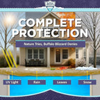 Buffalo Blizzard Supreme Plus 18 ft x 40 ft Rectangular Winter Pool Cover | Tan/Silver | Heavy Duty for Above Ground Swimming Pools | Easy Install | Cold & UV Resistant | Seasonal Debris Protection