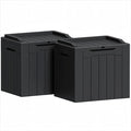 Greesum 31 Gallon Deck Box for Outside, All Weather Outdoor Storage Boxes for Patio Furniture Set, Package Delivery Box, Garden Tools, Black(Set of 2)