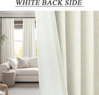 Short Black Out Curtains 54 Inch Long for Bedroom Small Window 2 Panel Back Tab Pocket Lightweight Blackout Insulating Noise Reducing Cooling Curtain for Summer Heat Winter Dining Room Darkening Cream
