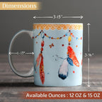 Maison d' Hermine Coffee Mug with Handles Tea Cups (12 Ounce, Pack of 1) | Fine Bone China Coffee Mugs for Hot Beverages Cappuccino Latte Home Restaurant Hotel Spring Summer -Ibiza - Blue - Festival