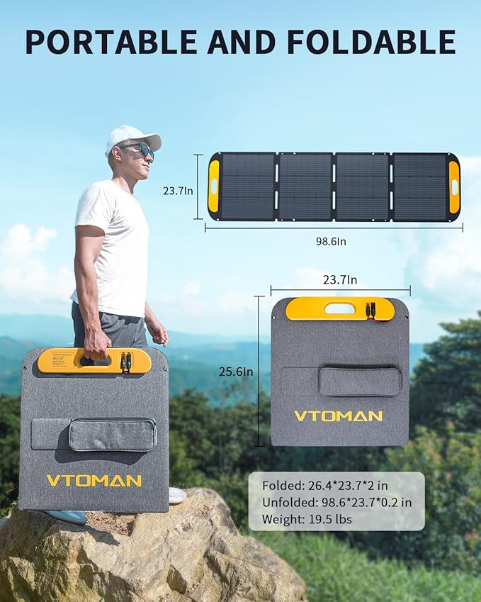 VTOMAN FlashSpeed 1500 Portable Power Station with 200W Pro Solar Panel - 1548Wh/1500W(3000W Peak) Solar Generator with LiFePO4 Battery, 100W USB-C, 60 Min Fast Charging 0-80% for Camping, Backup