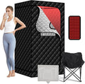 Portable Infrared Sauna with Red Light, Personal Sauna Spa with Remote Control and Large Foldable Chair, Full Size Dry Heated Home Saunas Tent for Detoxation & Relaxation