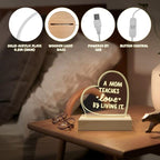 Wood LED Display Base with Acrylic Sheet, Mom Gifts from Daughter Son Led Acrylic Light Base Wood Display LED Stand