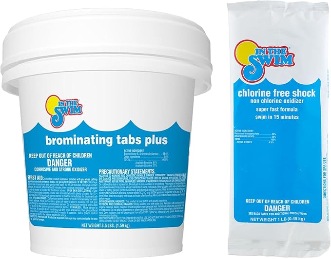 In The Swim Bromine Plus and Chlorine-Free Shock Bundle: Includes 3.5 Pound Bucket of Bromine Plus and 6 x 1 Pound Bags Chlorine-Free Shock - Effective Low Odor Alternative