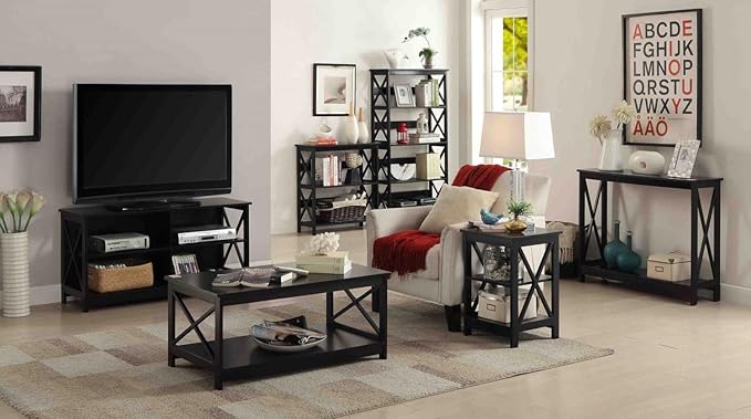Convenience Concepts Oxford 5 Tier Corner Bookcase, Black